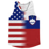 American Flag And Slovenia Flag Combination Running Racerback Singlet Track Tank Top by Tribe Lacrosse