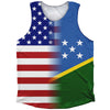American Flag And Solomon Islands Flag Combination Athletic Tank Top by Tribe Lacrosse