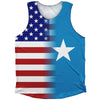 American Flag And Somalia Flag Combination Athletic Tank Top by Tribe Lacrosse