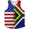 American Flag And South Africa Flag Combination Athletic Tank Top by Tribe Lacrosse