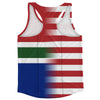 American Flag And South Africa Flag Combination Running Racerback Singlet Track Tank Top