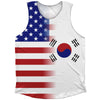 American Flag And South Korea Flag Combination Athletic Tank Top by Tribe Lacrosse
