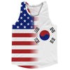American Flag And South Korea Flag Combination Running Racerback Singlet Track Tank Top by Tribe Lacrosse