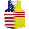 American Flag And South Vietnam Flag Combination Athletic Tank Top by Tribe Lacrosse