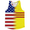 American Flag And South Vietnam Flag Combination Running Racerback Singlet Track Tank Top by Tribe Lacrosse