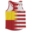 American Flag And Spain Flag Combination Running Racerback Singlet Track Tank Top