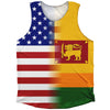 American Flag And Sri Lanka Flag Combination Athletic Tank Top by Tribe Lacrosse