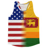 American Flag And Sri Lanka Flag Combination Running Racerback Singlet Track Tank Top by Tribe Lacrosse
