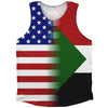 American Flag And Sudan Flag Combination Athletic Tank Top by Tribe Lacrosse