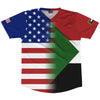 American Flag And Sudan Flag Combination Soccer Jersey Made In USA by Tribe Lacrosse