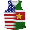 American Flag And Suriname Flag Combination Athletic Tank Top by Tribe Lacrosse