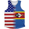 American Flag And Swaziland Flag Combination Athletic Tank Top by Tribe Lacrosse