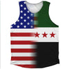 American Flag And Syria Flag Combination Athletic Tank Top by Tribe Lacrosse