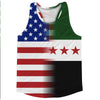 American Flag And Syria Flag Combination Running Racerback Singlet Track Tank Top by Tribe Lacrosse