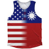 American Flag And Taiwan Flag Combination Athletic Tank Top by Tribe Lacrosse