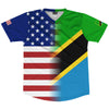 American Flag And Tanzania Flag Combination Soccer Jersey Made In USA by Tribe Lacrosse