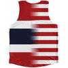 American Flag And Thailand Flag Combination Athletic Tank Top