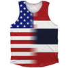 American Flag And Thailand Flag Combination Athletic Tank Top by Tribe Lacrosse