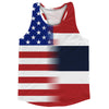 American Flag And Thailand Flag Combination Running Racerback Singlet Track Tank Top by Tribe Lacrosse