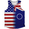 American Flag And The Cook Islands Flag Combination Athletic Tank Top by Tribe Lacrosse
