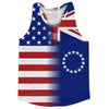 American Flag And The Cook Islands Flag Combination Running Racerback Singlet Track Tank Top by Tribe Lacrosse