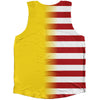 American Flag And Tibet Flag Combination Athletic Tank Top