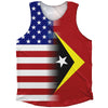 American Flag And Timor-Leste Flag Combination Athletic Tank Top by Tribe Lacrosse