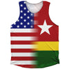 American Flag And Togo Flag Combination Athletic Tank Top by Tribe Lacrosse