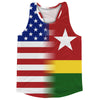 American Flag And Togo Flag Combination Running Racerback Singlet Track Tank Top by Tribe Lacrosse