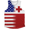 American Flag And Tonga Flag Combination Athletic Tank Top by Tribe Lacrosse
