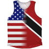 American Flag And Trinidad And Tobago Flag Combination Athletic Tank Top by Tribe Lacrosse