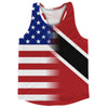 American Flag And Trinidad And Tobago Flag Combination Running Racerback Singlet Track Tank Top by Tribe Lacrosse