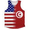 American Flag And Tunisia Flag Combination Athletic Tank Top by Tribe Lacrosse