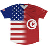 American Flag And Tunisia Flag Combination Soccer Jersey Made In USA by Tribe Lacrosse