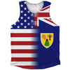 American Flag And Turks And Caicos Flag Combination Athletic Tank Top by Tribe Lacrosse
