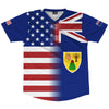 American Flag And Turks And Caicos Flag Combination Soccer Jersey Made In USA by Tribe Lacrosse