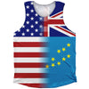 American Flag And Tuvalu Flag Combination Athletic Tank Top by Tribe Lacrosse