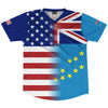 American Flag And Tuvalu Flag Combination Soccer Jersey Made In USA by Tribe Lacrosse