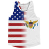 American Flag And US Virgin Islands Flag Combination Running Racerback Singlet Track Tank Top by Tribe Lacrosse