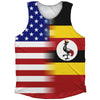 American Flag And Uganda Flag Combination Athletic Tank Top by Tribe Lacrosse