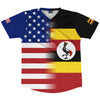 American Flag And Uganda Flag Combination Soccer Jersey Made In USA by Tribe Lacrosse