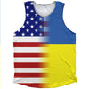 American Flag And Ukraine Flag Combination Athletic Tank Top by Tribe Lacrosse