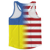 American Flag And Ukraine Flag Combination Running Racerback Singlet Track Tank Top