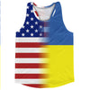 American Flag And Ukraine Flag Combination Running Racerback Singlet Track Tank Top by Tribe Lacrosse
