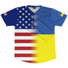American Flag And Ukraine Flag Combination Soccer Jersey Made In USA by Tribe Lacrosse