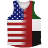 American Flag And United Arab Emirates Flag Combination Athletic Tank Top by Tribe Lacrosse