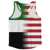 American Flag And United Arab Emirates Flag Combination Running Racerback Singlet Track Tank Top
