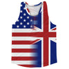 American Flag And United Kingdom Flag Combination Running Racerback Singlet Track Tank Top by Tribe Lacrosse