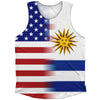 American Flag And Uruguay Flag Combination Athletic Tank Top by Tribe Lacrosse