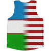 American Flag And Uzbekistan Flag Combination Athletic Tank Top